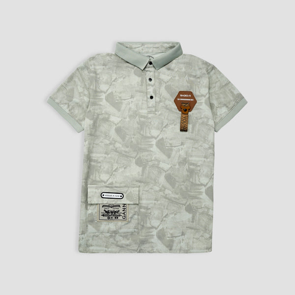Boys' Abstract Patch Polo