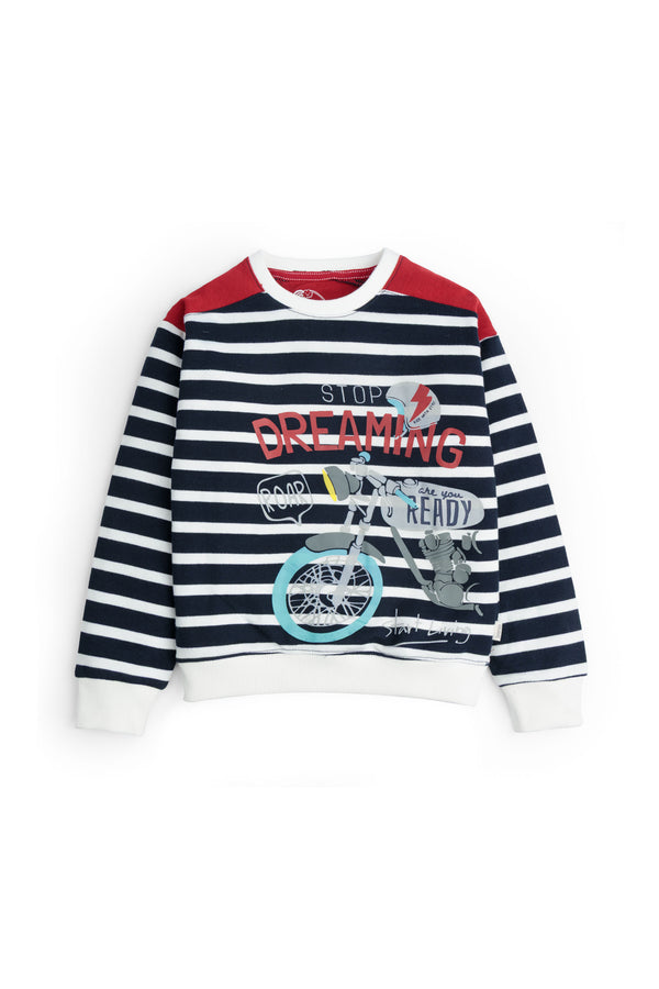 Graphic Striped Sweatshirt