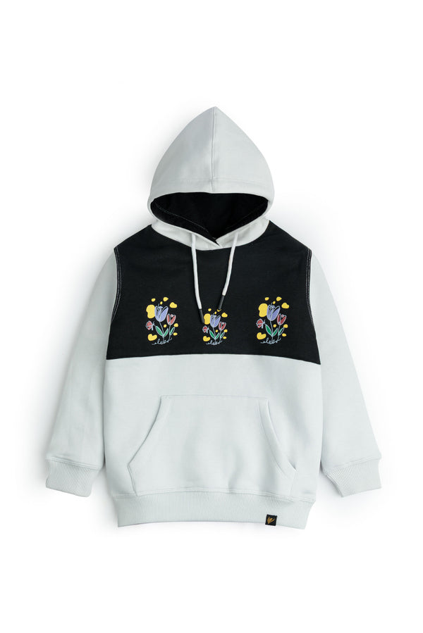 Girls Floral Fleece Hoodie