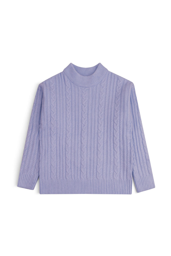 Cable Knit Mock Neck Sweater