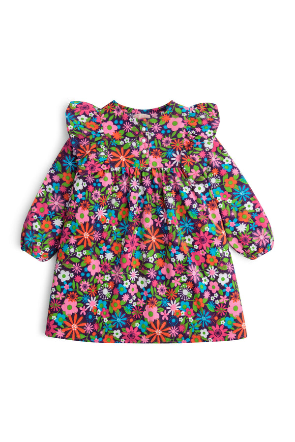 RUFFLE Corduroy Floral Dress