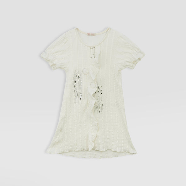 Green & Off White Top Set