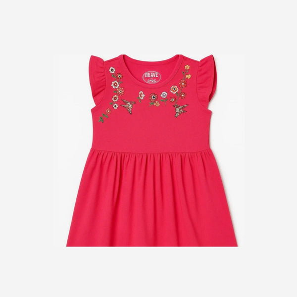 RASPBERRY EMBROIDERED FROCK