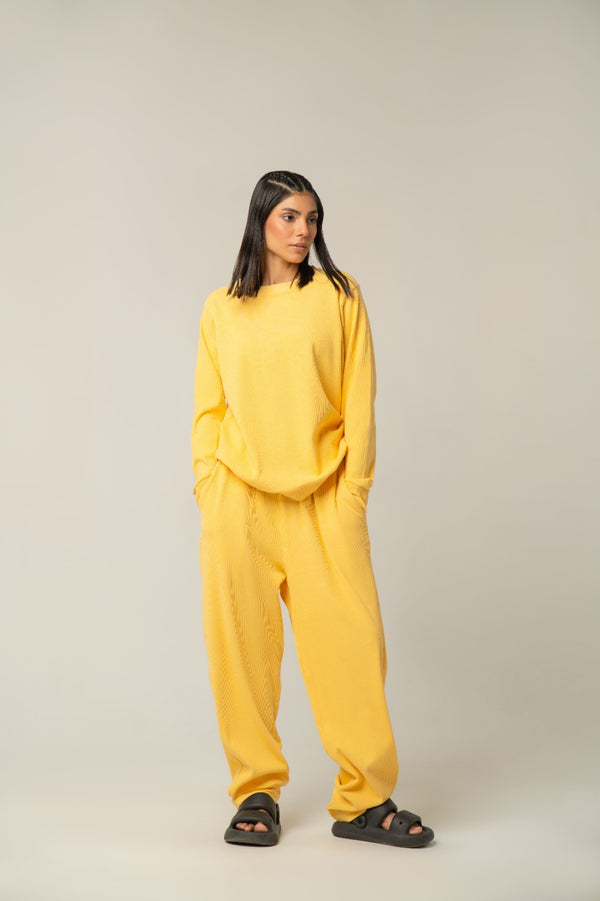Yellow Ribbed CO-ORD SET