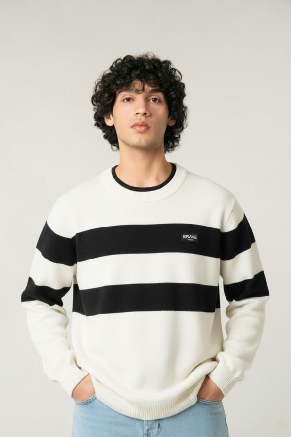 Bold Monochrome Stripe Sweater