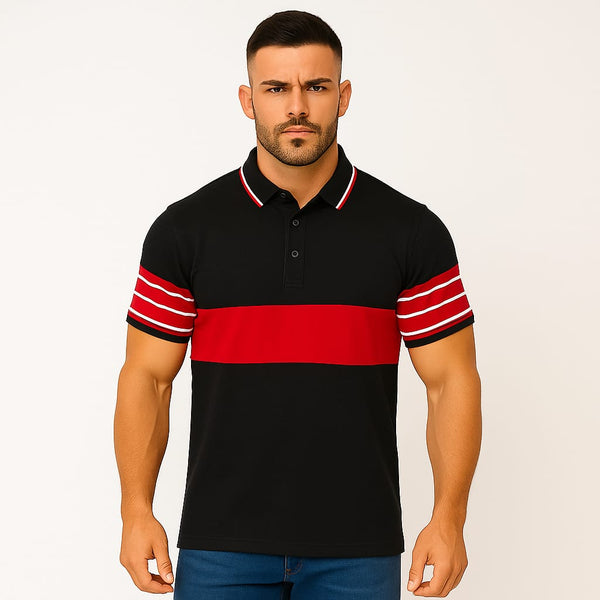 Black Contrast Color Polo