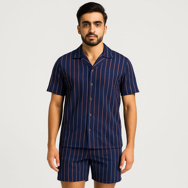 Striped Cotton Shorts