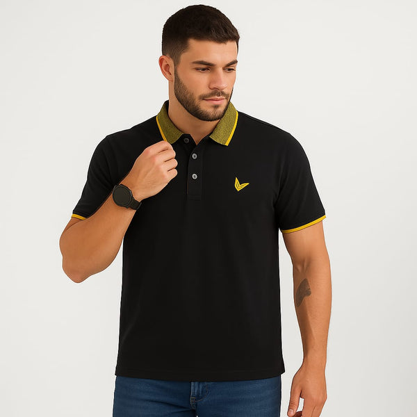Black Tipping Collar Polo