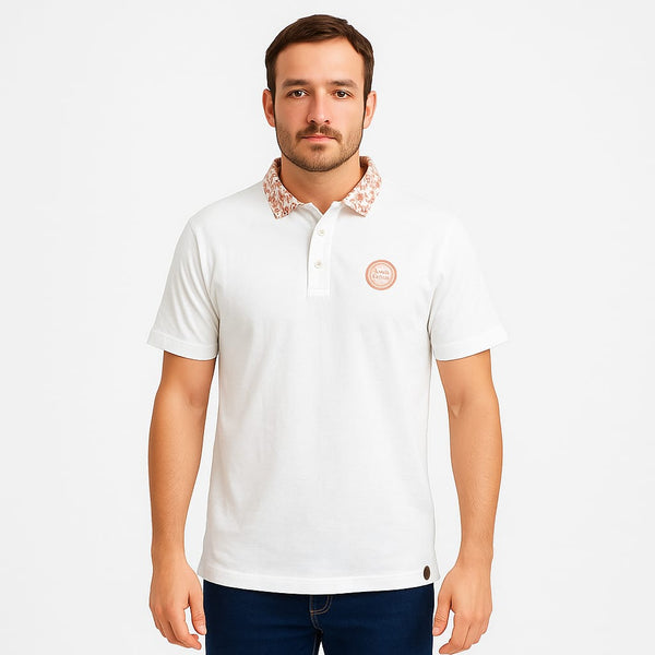 Rust Contrast Collar Polo