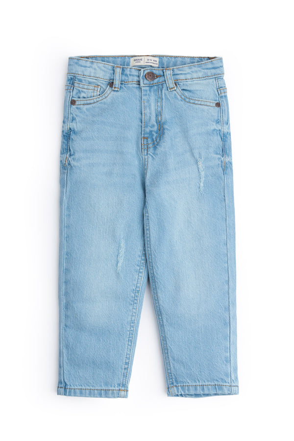 Light Wash Versatile Straight Fit Denim