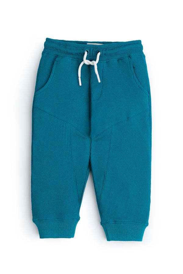 Teal Textured Knit Trouser