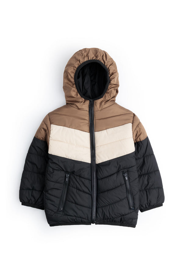Color Block  Puffer Jacket