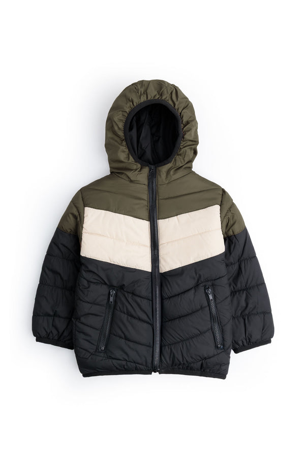 Color Block Puffer Jacket