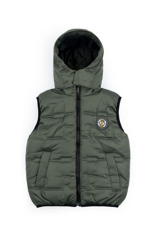 Olive Sleeveless Puffer Jacket