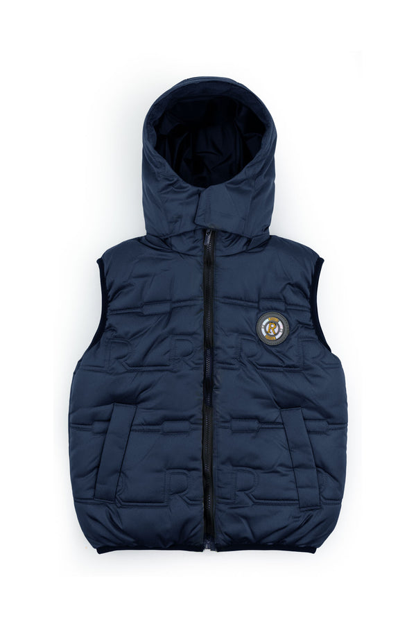 Navy Blue Sleeveless Puffer Jacket