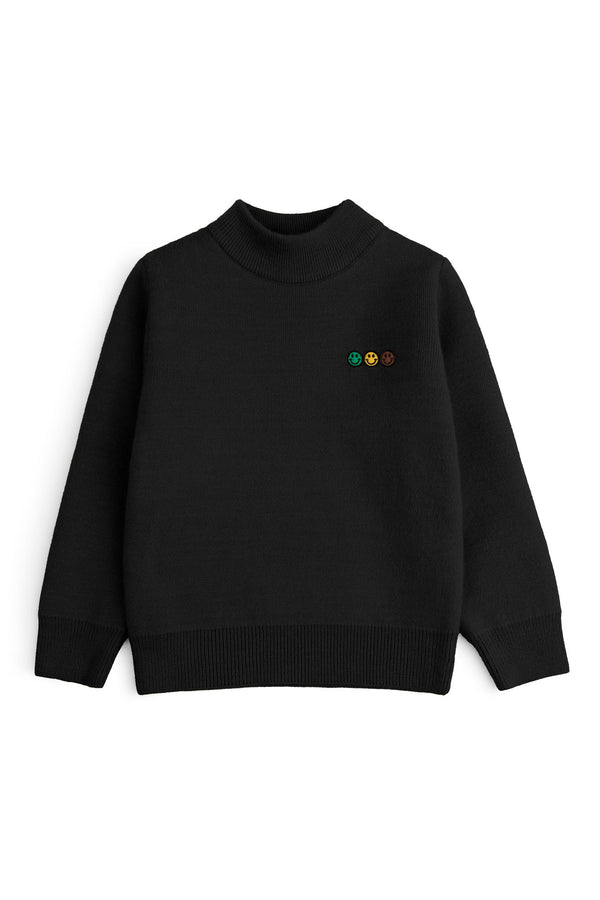 Black Smiley Face Sweater