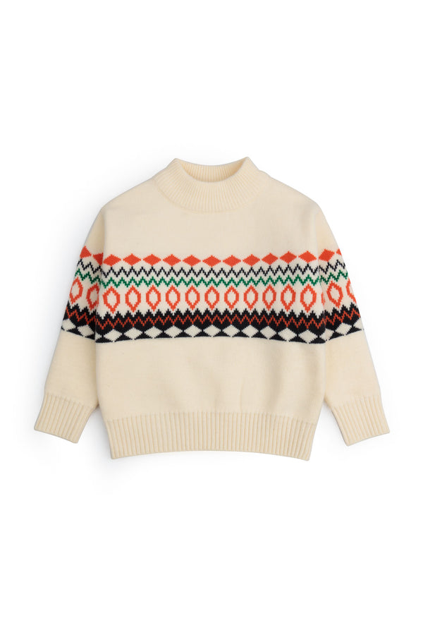 Fair Isle Mock Neck Sweater
