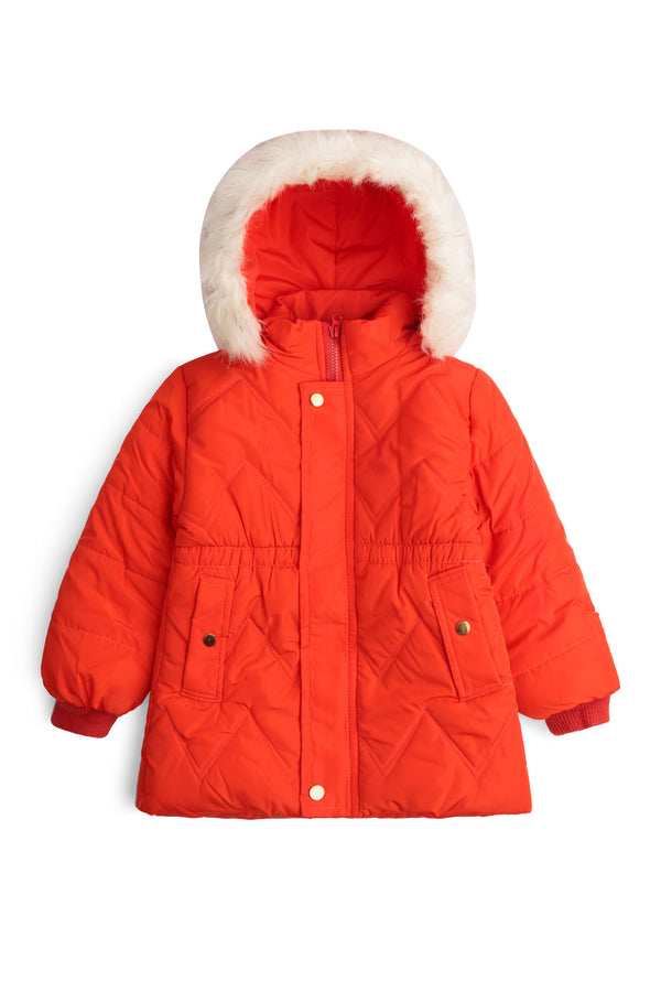 The Chevron Orange Puffer Jacket