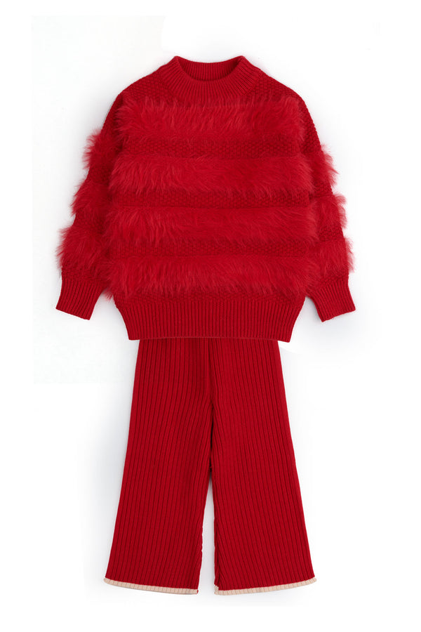 Red Faux Fur Co-ORD Set