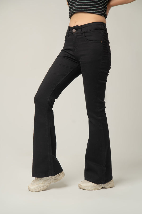 Black Flare Fit Denim