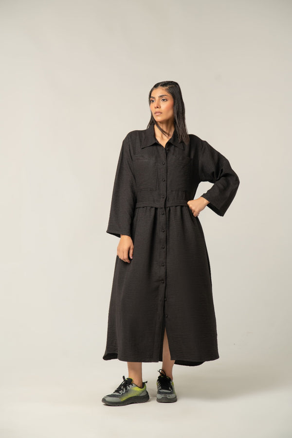 The Textured Black Dress