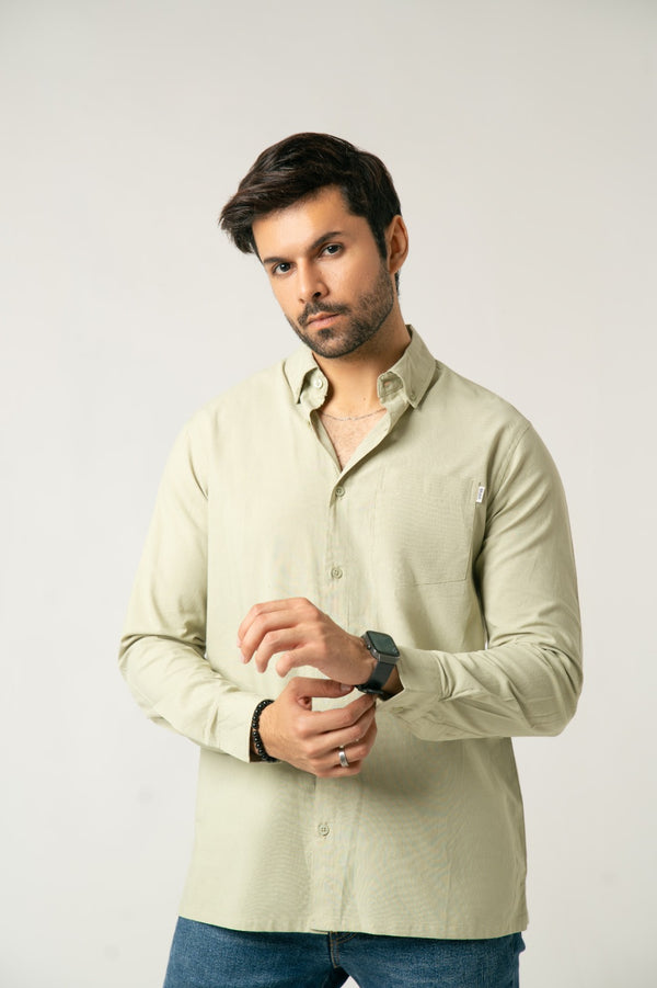 Solid Casual Button-Down Shirt