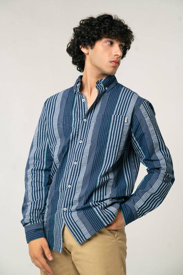 Multi-Stripe Button-Down Shirt