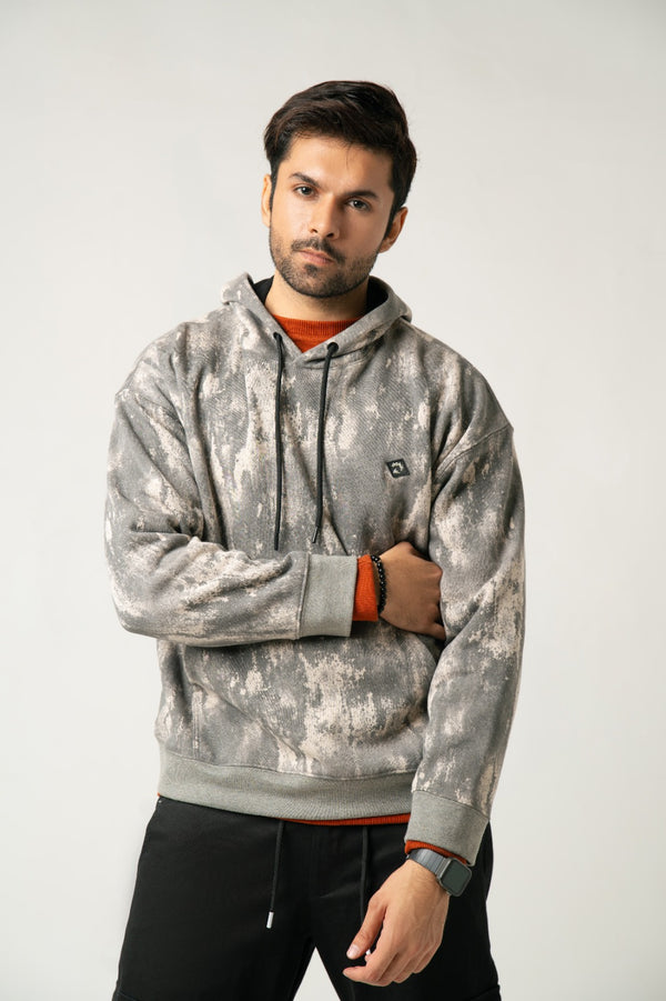 Grey Stone-Wash Hoodie