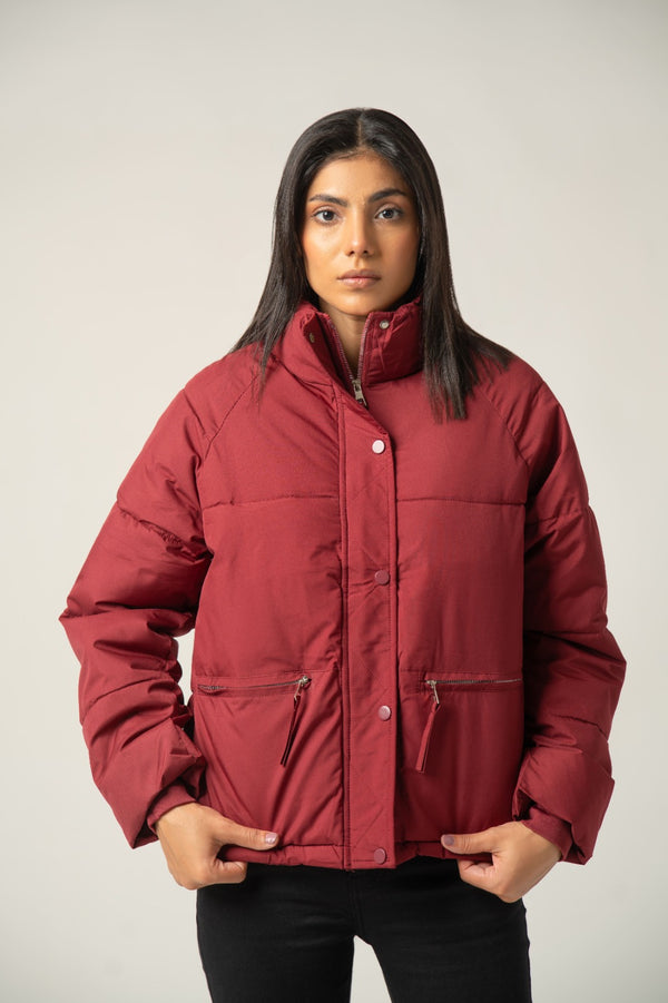 Maroon Puffer Jacket